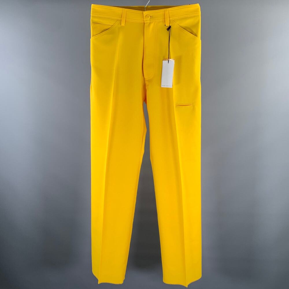 RANDOM IDENTITIES Size 30 Yellow Polyester Casual… - image 1